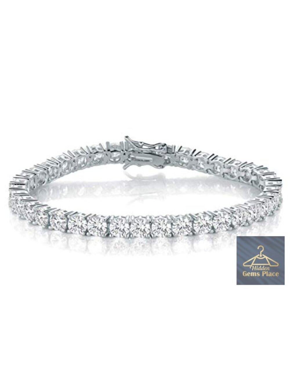 4mm Cubic Zirconia Tennis Bracelet 18K White Gold Plated 4-Prong Setting Classic